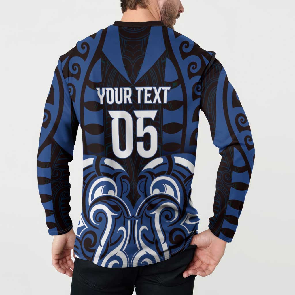 Custom Aotearoa Ngati Tuwharetoa Button Sweatshirt Maori Pattern New Zealand DT05 - Polynesian Pride