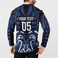 Custom Aotearoa Ngati Tuwharetoa Button Sweatshirt Maori Pattern New Zealand DT05 - Polynesian Pride