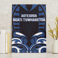 Aotearoa Ngati Tuwharetoa Canvas Wall Art Maori Pattern New Zealand DT05 Without Frame Navy - Polynesian Pride