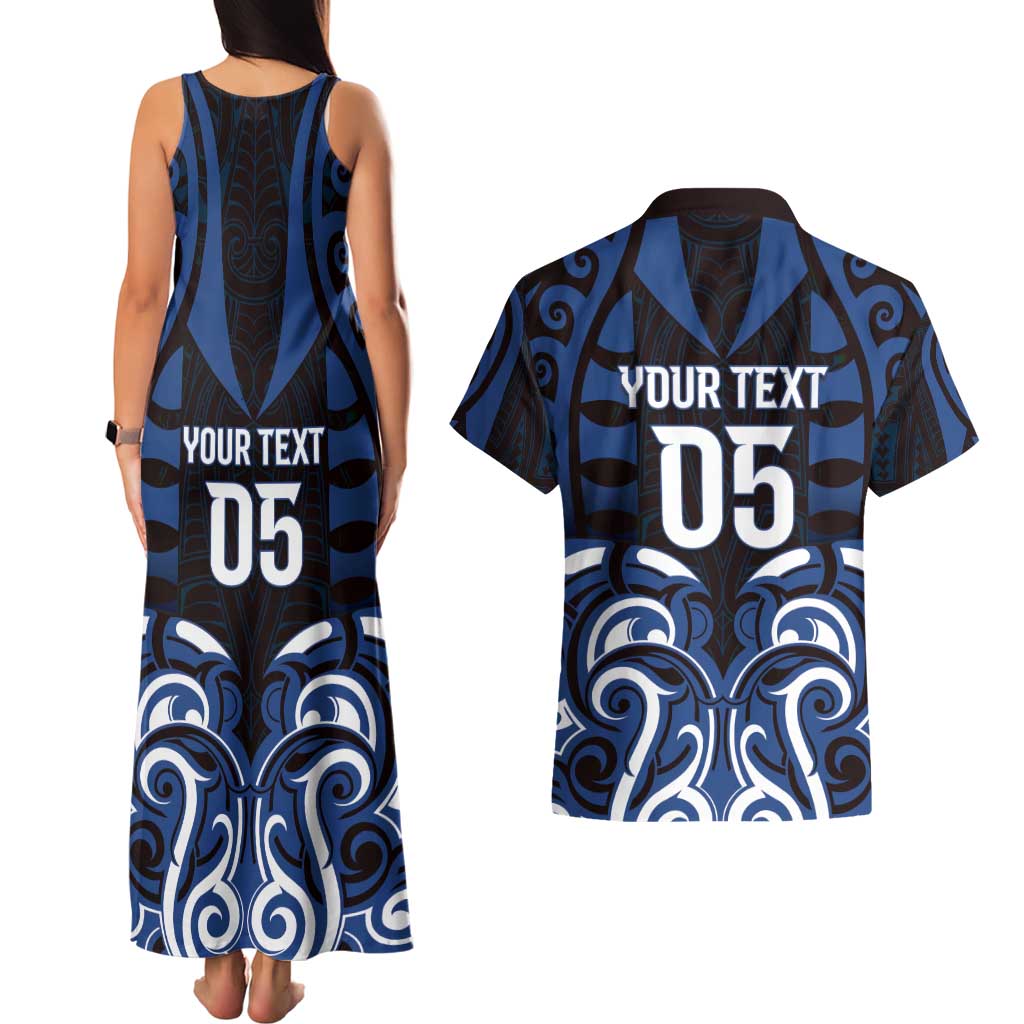 Custom Aotearoa Ngati Tuwharetoa Couples Matching Tank Maxi Dress and Hawaiian Shirt Maori Pattern New Zealand - Polynesian Pride