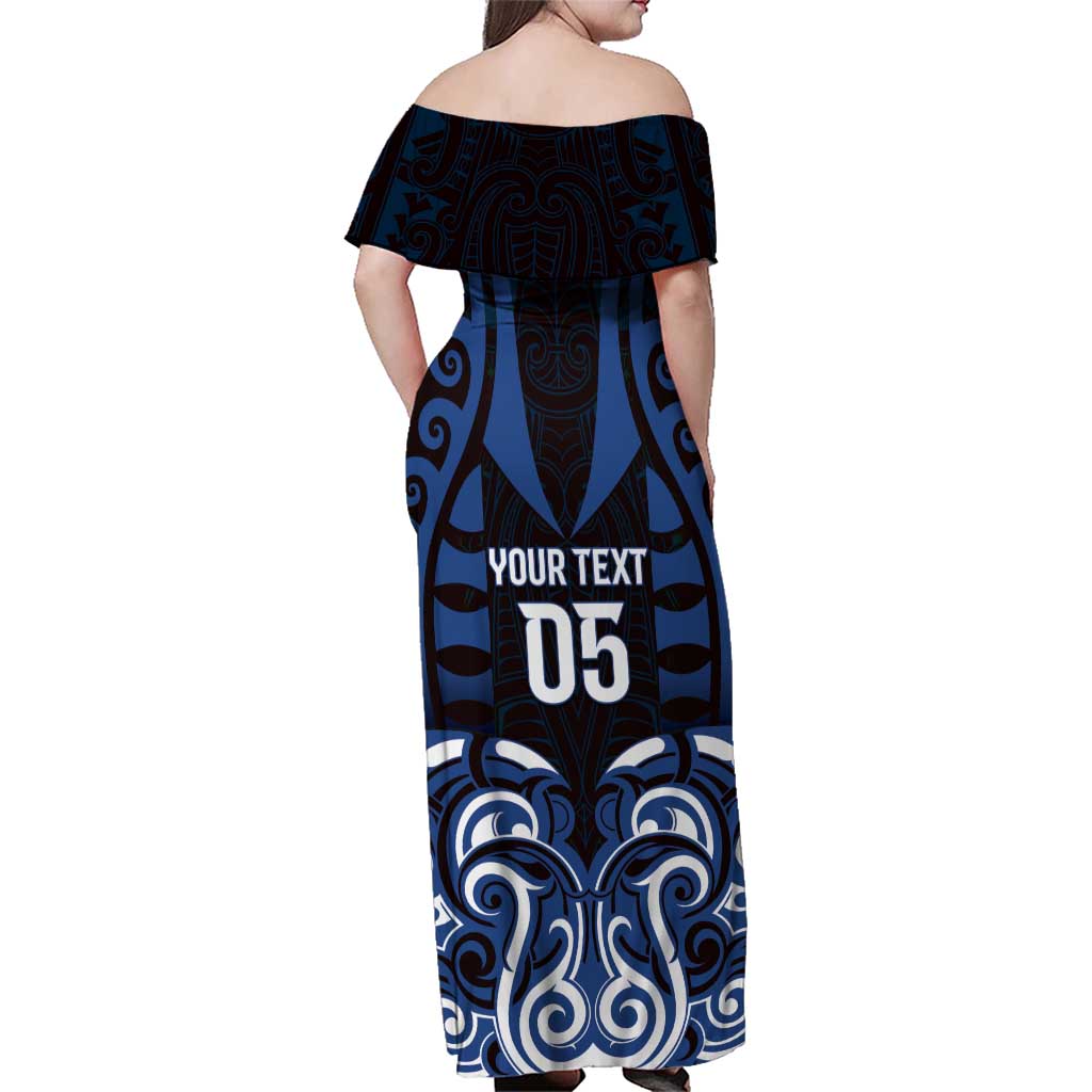 Custom Aotearoa Ngati Tuwharetoa Family Matching Off Shoulder Maxi Dress and Hawaiian Shirt Maori Pattern New Zealand - Polynesian Pride