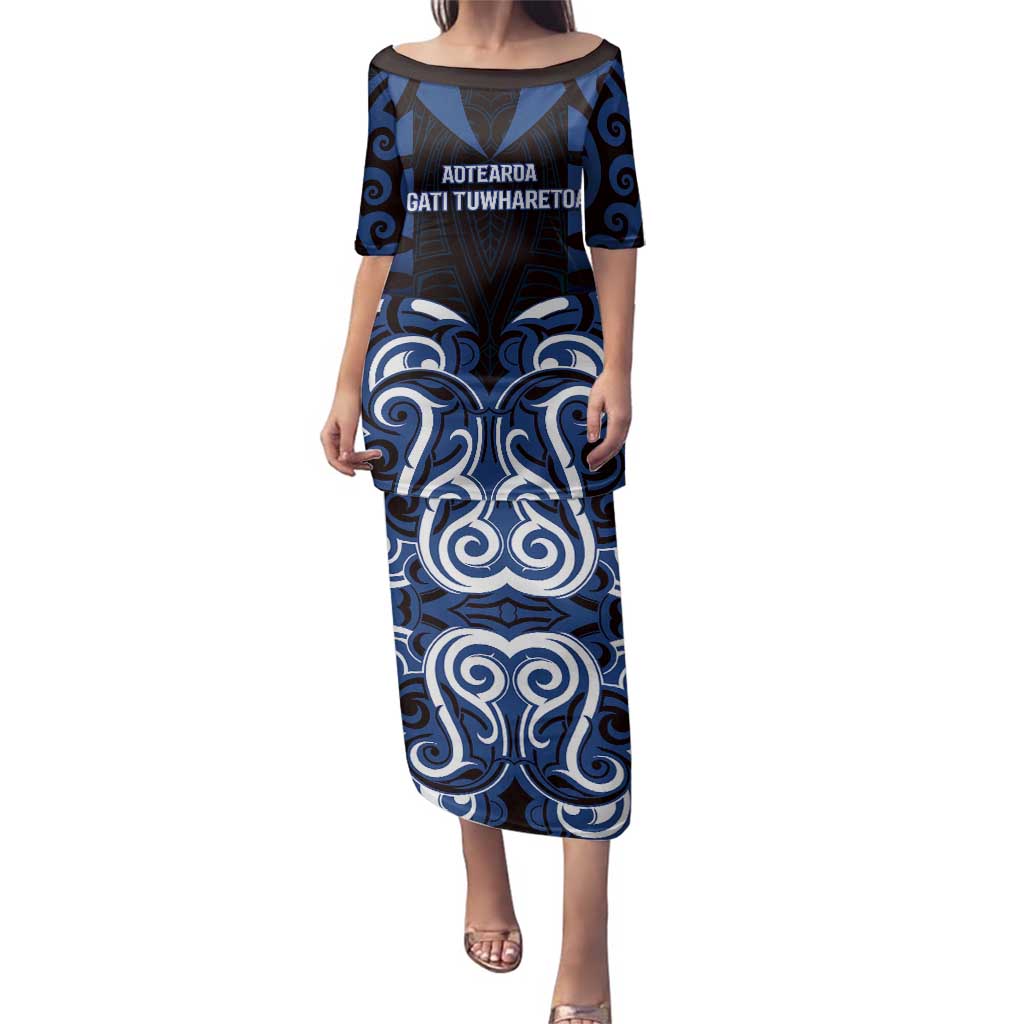 Custom Aotearoa Ngati Tuwharetoa Family Matching Puletasi and Hawaiian Shirt Maori Pattern New Zealand - Polynesian Pride
