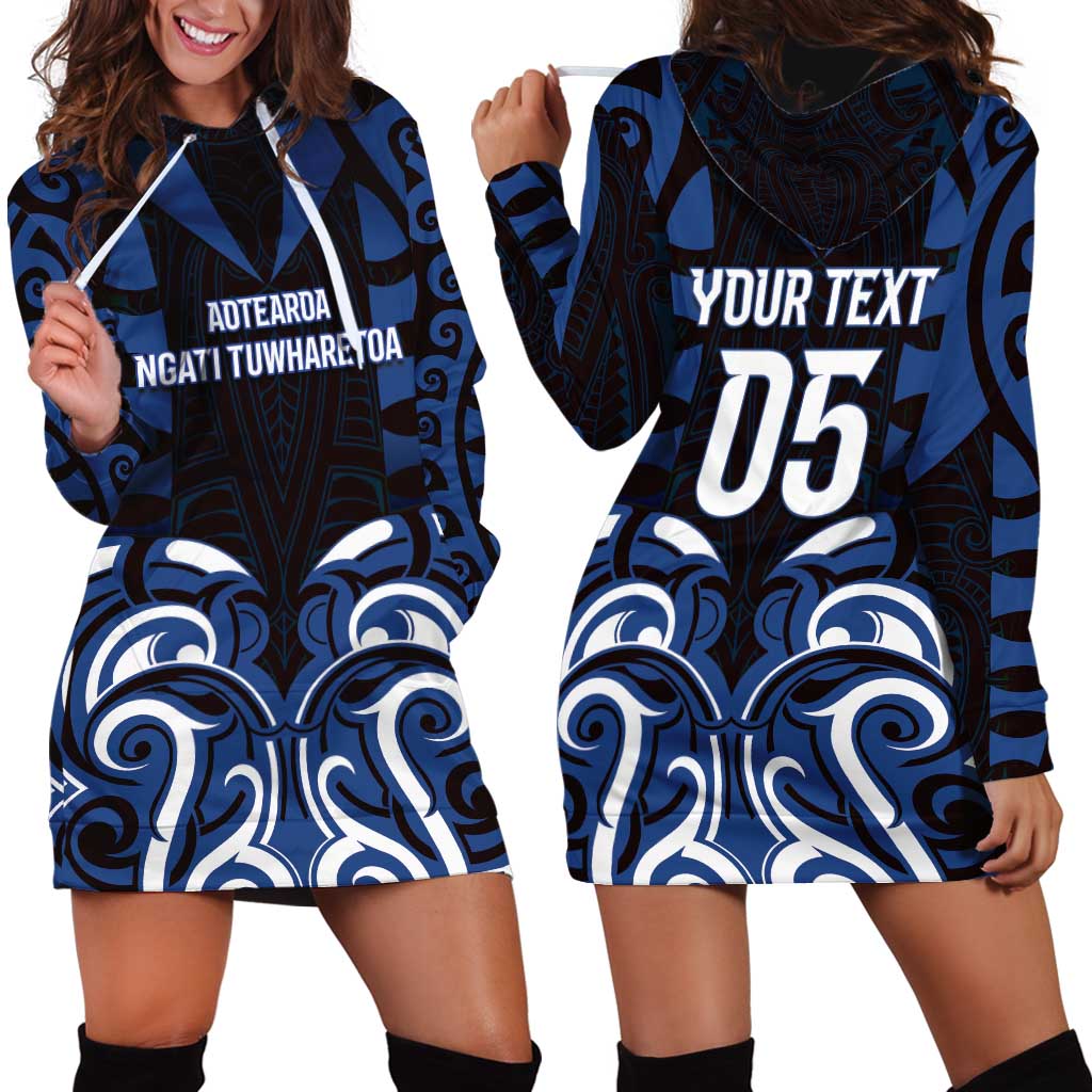 Custom Aotearoa Ngati Tuwharetoa Hoodie Dress Maori Pattern New Zealand - Polynesian Pride