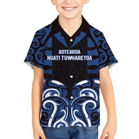 Custom Aotearoa Ngati Tuwharetoa Kid Hawaiian Shirt Maori Pattern New Zealand - Polynesian Pride