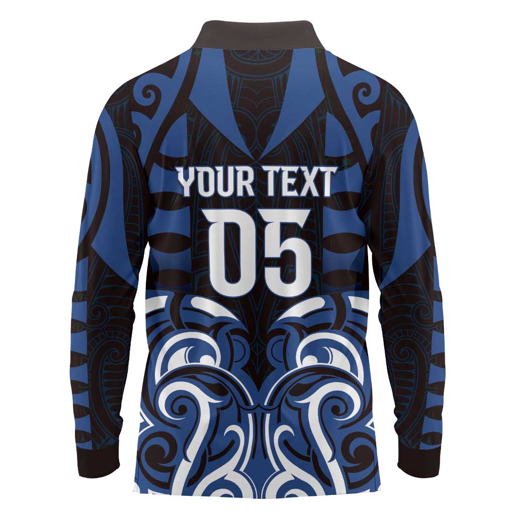 Custom Aotearoa Ngati Tuwharetoa Long Sleeve Polo Shirt Maori Pattern New Zealand - Polynesian Pride