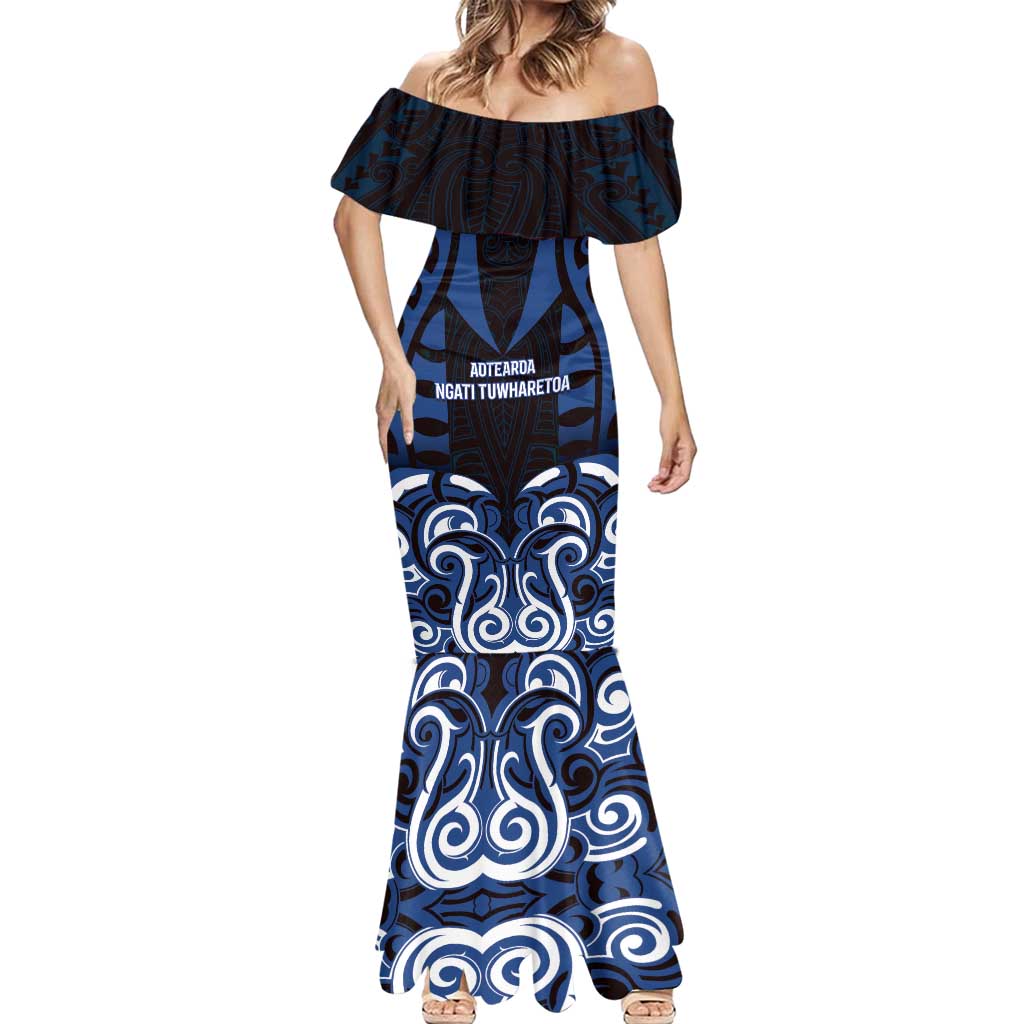 Custom Aotearoa Ngati Tuwharetoa Mermaid Dress Maori Pattern New Zealand - Polynesian Pride