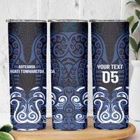 Custom Aotearoa Ngati Tuwharetoa Skinny Tumbler Maori Pattern New Zealand - Polynesian Pride