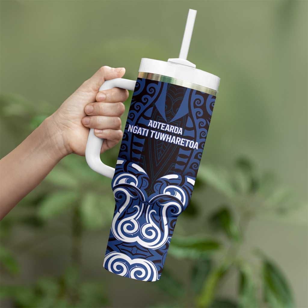 Custom Aotearoa Ngati Tuwharetoa Tumbler With Handle Maori Pattern New Zealand - Polynesian Pride