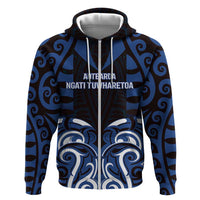 Custom Aotearoa Ngati Tuwharetoa Zip Hoodie Maori Pattern New Zealand - Polynesian Pride