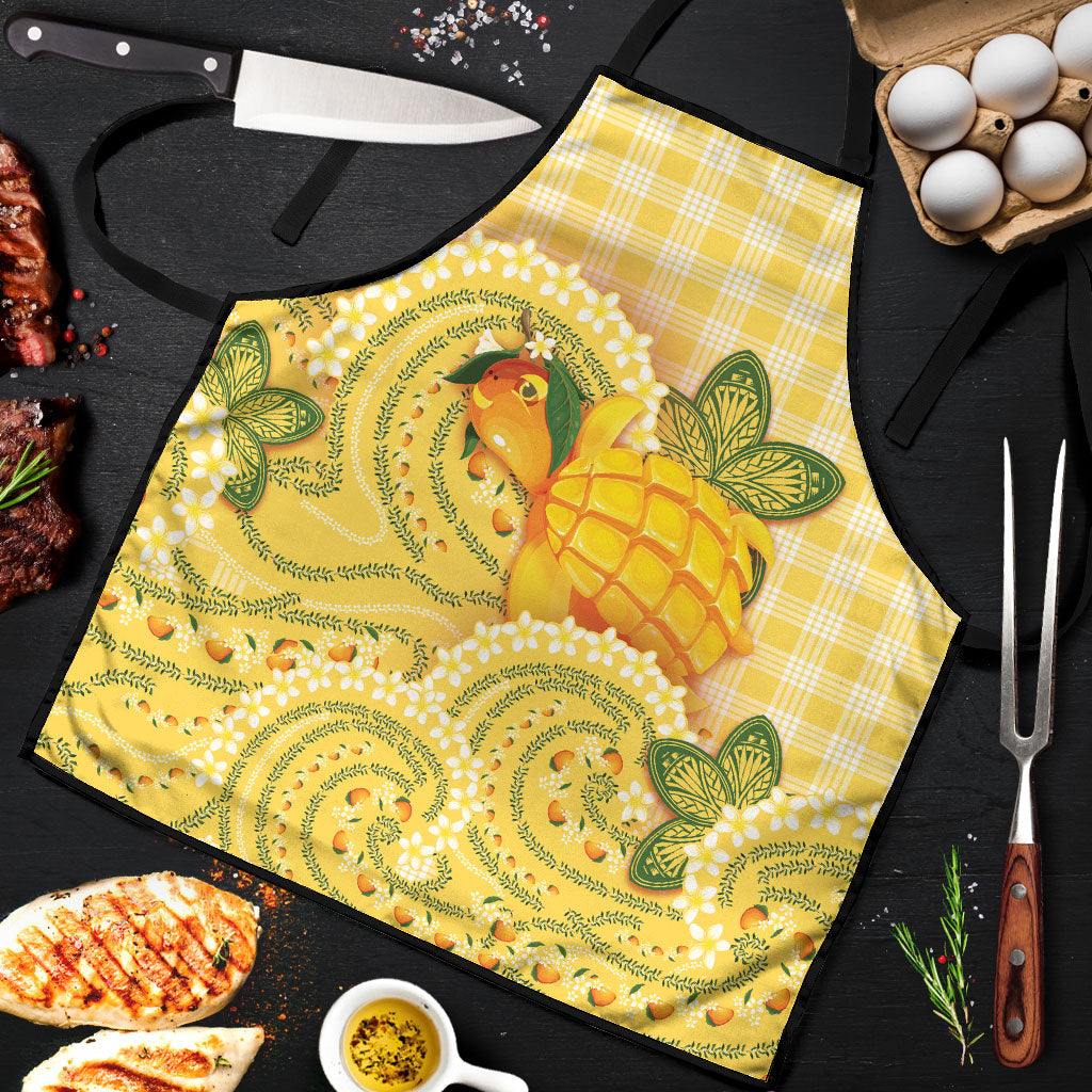 Hawaii Palaka Apron Cute Ripe Mango Turtle On The Waves