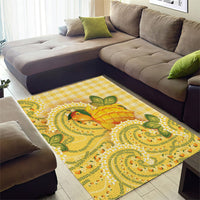 Hawaii Palaka Area Rug Cute Ripe Mango Turtle On The Waves