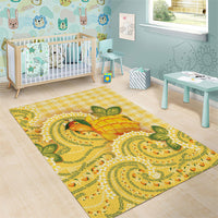 Hawaii Palaka Area Rug Cute Ripe Mango Turtle On The Waves