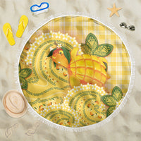 Hawaii Palaka Beach Blanket Cute Ripe Mango Turtle On The Waves DT05 One Size 150cm Yellow - Polynesian Pride