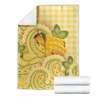 Hawaii Palaka Blanket Cute Ripe Mango Turtle On The Waves DT05 - Polynesian Pride