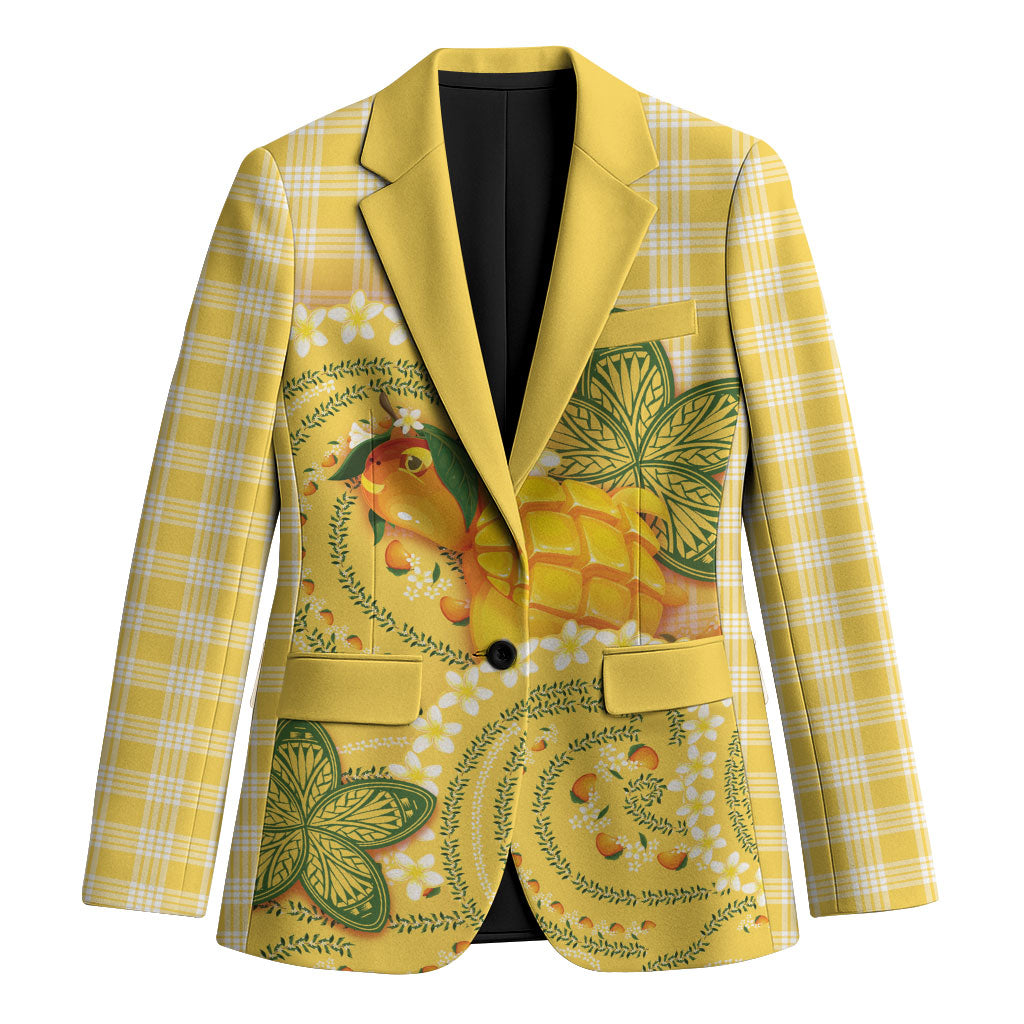 Hawaii Palaka Blazer Cute Ripe Mango Turtle On The Waves