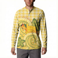 Hawaii Palaka Button Sweatshirt Cute Ripe Mango Turtle On The Waves