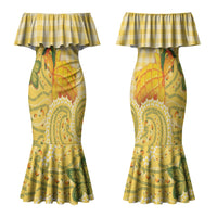 Hawaii Palaka Couples Matching Mermaid Dress and Hawaiian Shirt Cute Ripe Mango Turtle On The Waves DT05 - Polynesian Pride