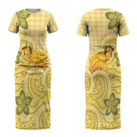 Hawaii Palaka Couples Matching Short Sleeve Bodycon Dress and Hawaiian Shirt Cute Ripe Mango Turtle On The Waves DT05 - Polynesian Pride