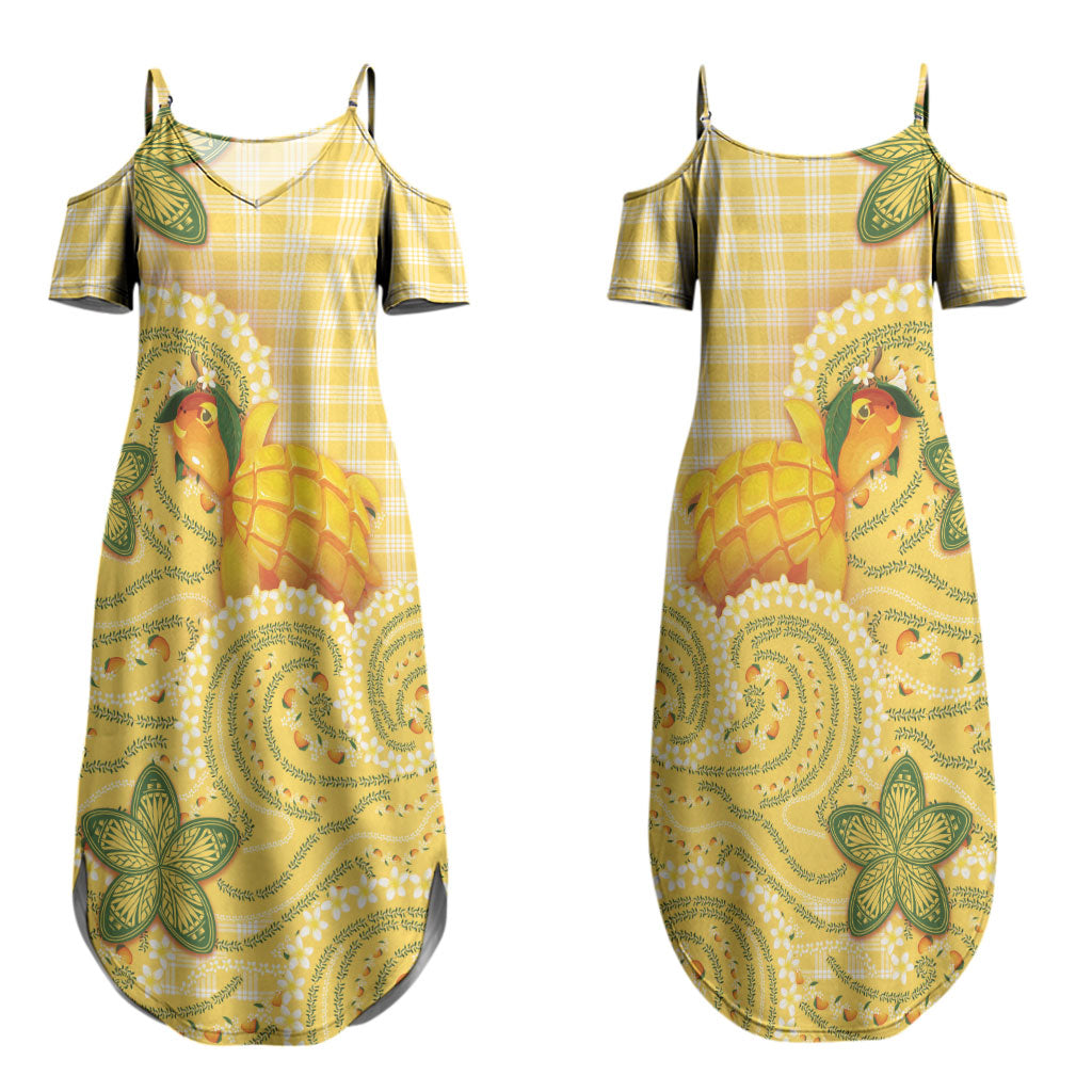 Hawaii Palaka Couples Matching Summer Maxi Dress and Long Sleeve Button Shirt Cute Ripe Mango Turtle On The Waves DT05 - Polynesian Pride