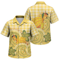 Hawaii Palaka Family Matching Long Sleeve Bodycon Dress and Hawaiian Shirt Cute Ripe Mango Turtle On The Waves DT05 Son's Shirt Yellow - Polynesian Pride