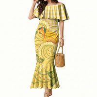 Hawaii Palaka Mermaid Dress Cute Ripe Mango Turtle On The Waves