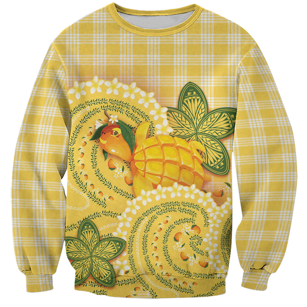 Hawaii Palaka Sweatshirt Cute Ripe Mango Turtle On The Waves