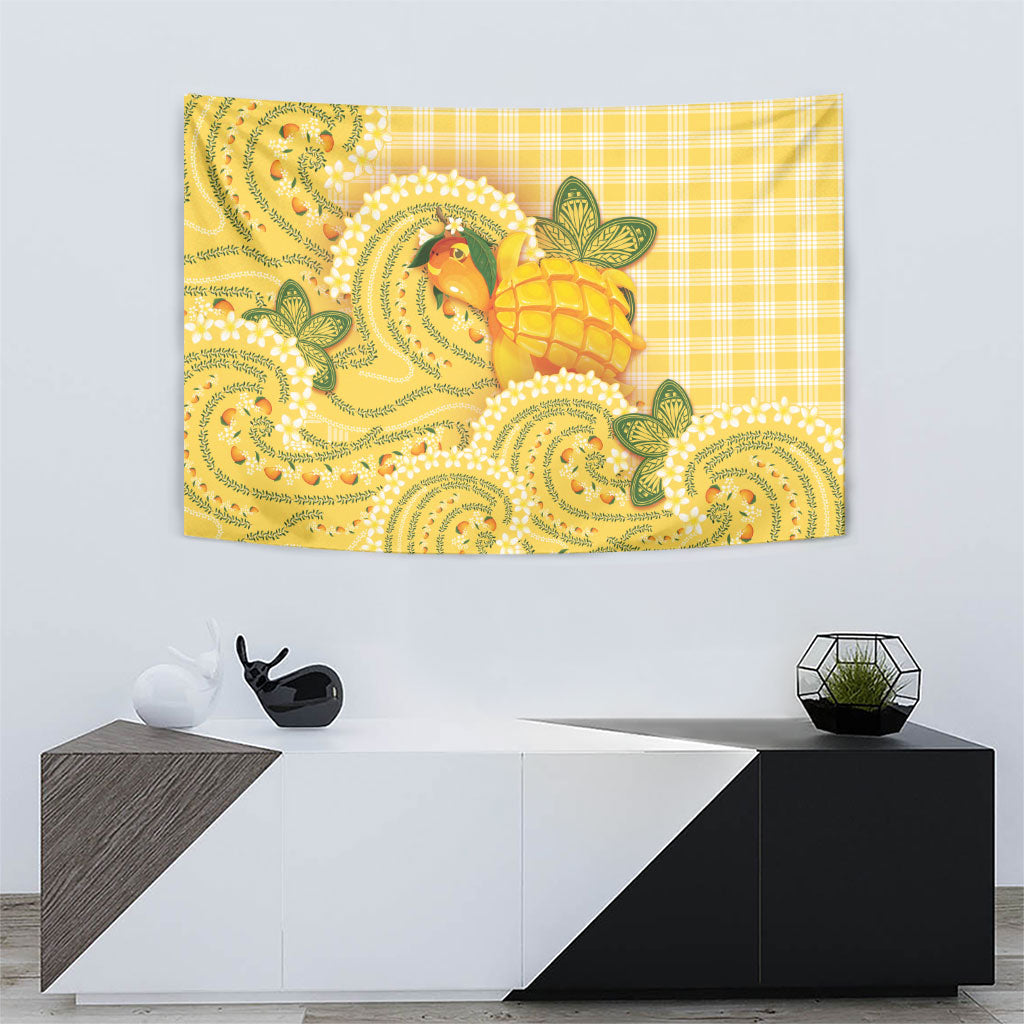 Hawaii Palaka Tapestry Cute Ripe Mango Turtle On The Waves DT05 - Polynesian Pride