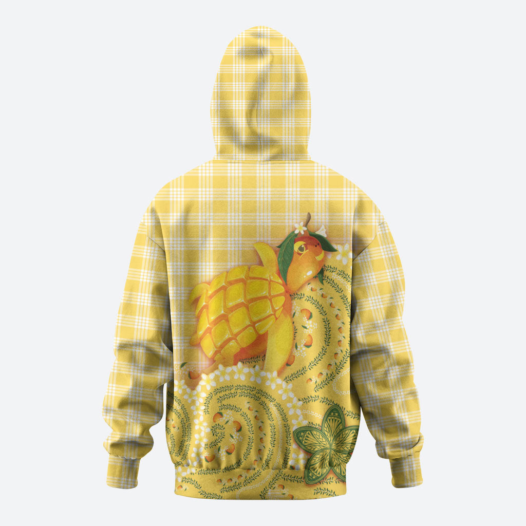 Hawaii Palaka Zip Hoodie Cute Ripe Mango Turtle On The Waves