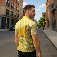 Hawaii Palaka Zipper Polo Shirt Cute Ripe Mango Turtle On The Waves