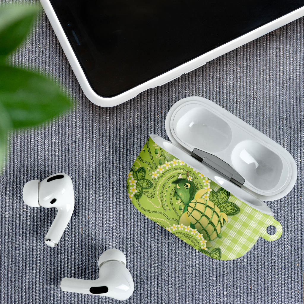 Hawaii Palaka AirPods Case Cute Green Mango Turtle On The Waves