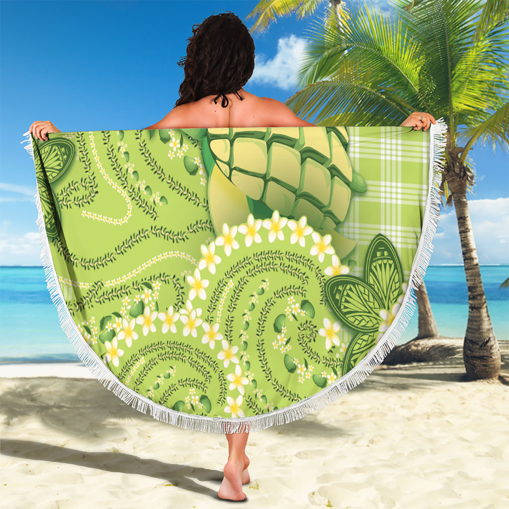 Hawaii Palaka Beach Blanket Cute Green Mango Turtle On The Waves DT05 - Polynesian Pride