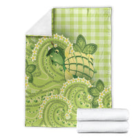 Hawaii Palaka Blanket Cute Green Mango Turtle On The Waves DT05 - Polynesian Pride