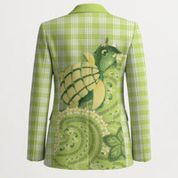 Hawaii Palaka Blazer Cute Green Mango Turtle On The Waves