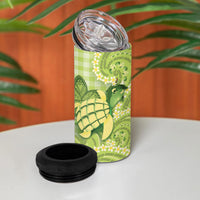 Hawaii Palaka 4 in 1 Can Cooler Tumbler Cute Green Mango Turtle On The Waves
