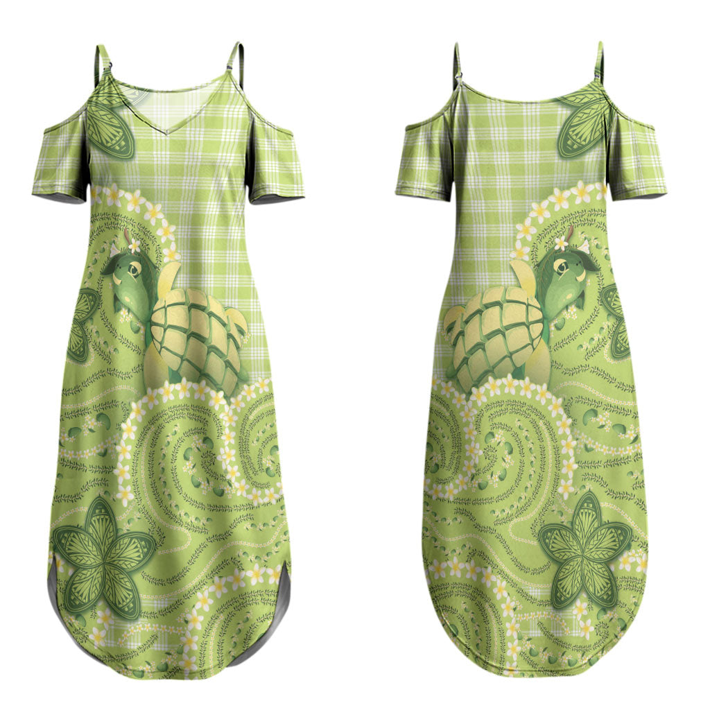 Hawaii Palaka Couples Matching Summer Maxi Dress and Hawaiian Shirt Cute Green Mango Turtle On The Waves DT05 - Polynesian Pride