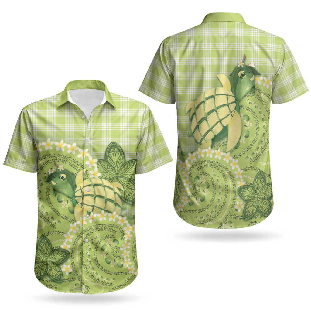 Hawaii Palaka Couples Matching Tank Maxi Dress and Hawaiian Shirt Cute Green Mango Turtle On The Waves DT05 - Polynesian Pride