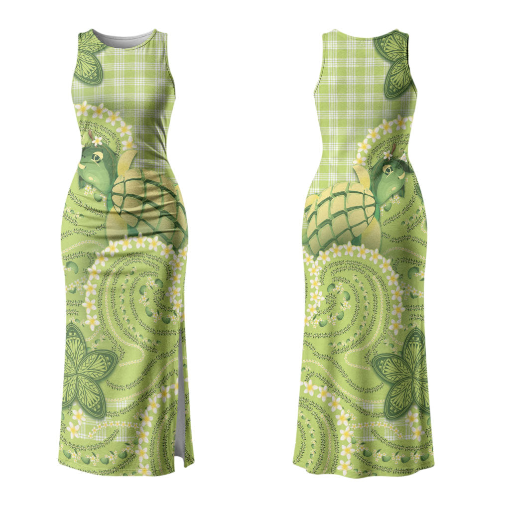 Hawaii Palaka Couples Matching Tank Maxi Dress and Hawaiian Shirt Cute Green Mango Turtle On The Waves DT05 - Polynesian Pride