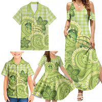 Hawaii Palaka Family Matching Summer Maxi Dress and Hawaiian Shirt Cute Green Mango Turtle On The Waves DT05 - Polynesian Pride