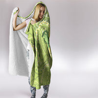 Hawaii Palaka Hooded Blanket Cute Green Mango Turtle On The Waves