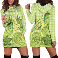 Hawaii Palaka Hoodie Dress Cute Green Mango Turtle On The Waves