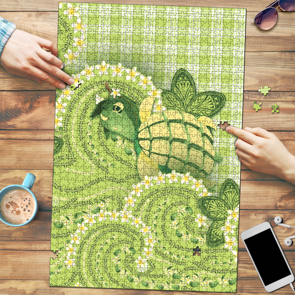 Hawaii Palaka Puzzle Cute Green Mango Turtle On The Waves