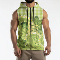 Hawaii Palaka Sleeveless Zip Hoodie Cute Green Mango Turtle On The Waves