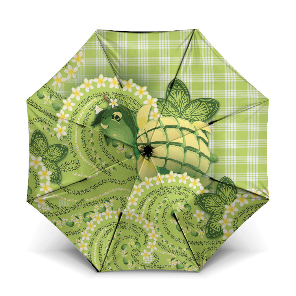 Hawaii Palaka Umbrella Cute Green Mango Turtle On The Waves