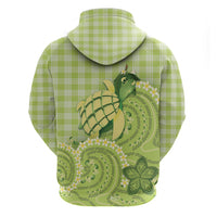 Hawaii Palaka Zip Hoodie Cute Green Mango Turtle On The Waves DT05 - Polynesian Pride