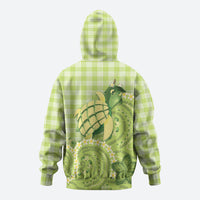 Hawaii Palaka Zip Hoodie Cute Green Mango Turtle On The Waves DT05 - Polynesian Pride