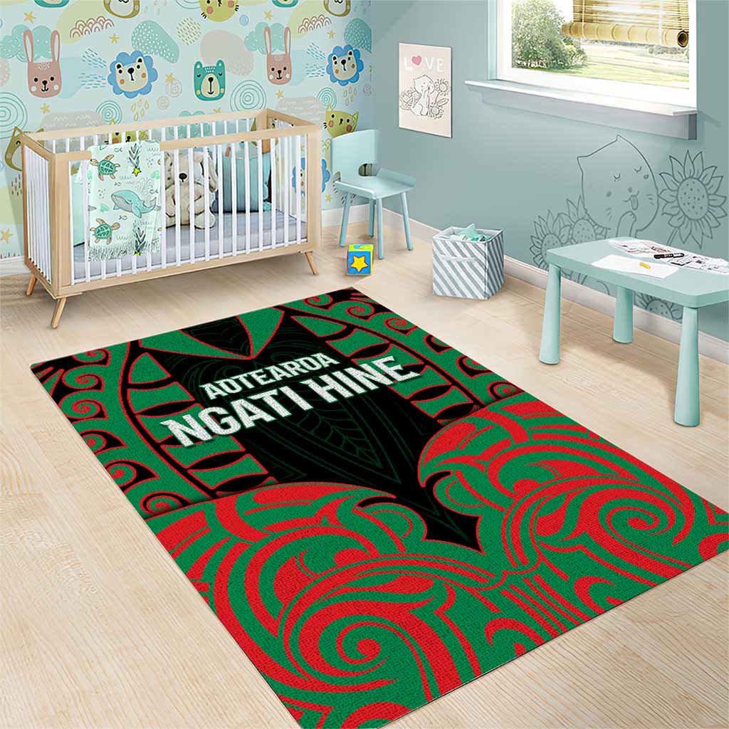 Aotearoa Ngati Hine Area Rug Maori Pattern New Zealand - Polynesian Pride