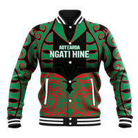 Custom Aotearoa Ngati Hine Baseball Jacket Maori Pattern New Zealand DT05 Unisex Green - Polynesian Pride