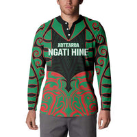 Custom Aotearoa Ngati Hine Button Sweatshirt Maori Pattern New Zealand DT05 - Polynesian Pride