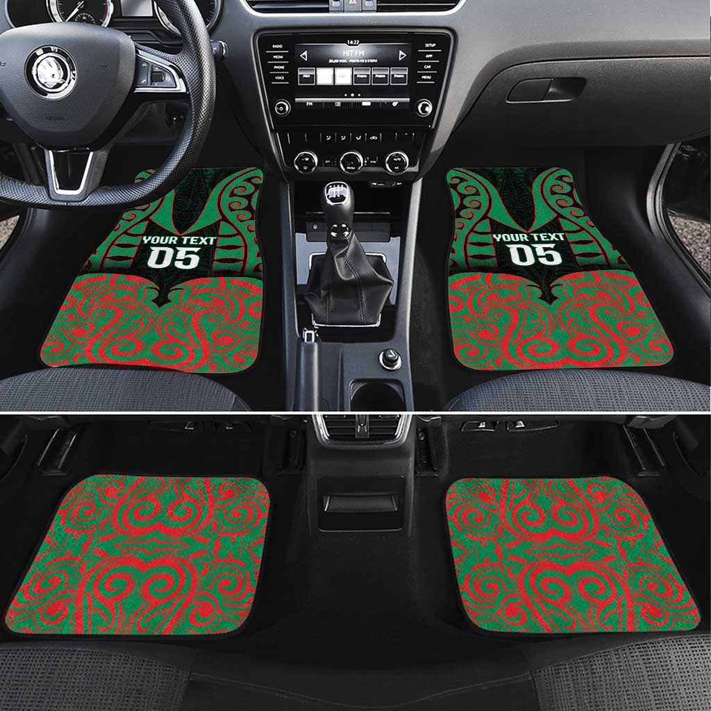 Aotearoa Ngati Hine Car Mats Maori Pattern New Zealand DT05 Set 4pcs Green - Polynesian Pride