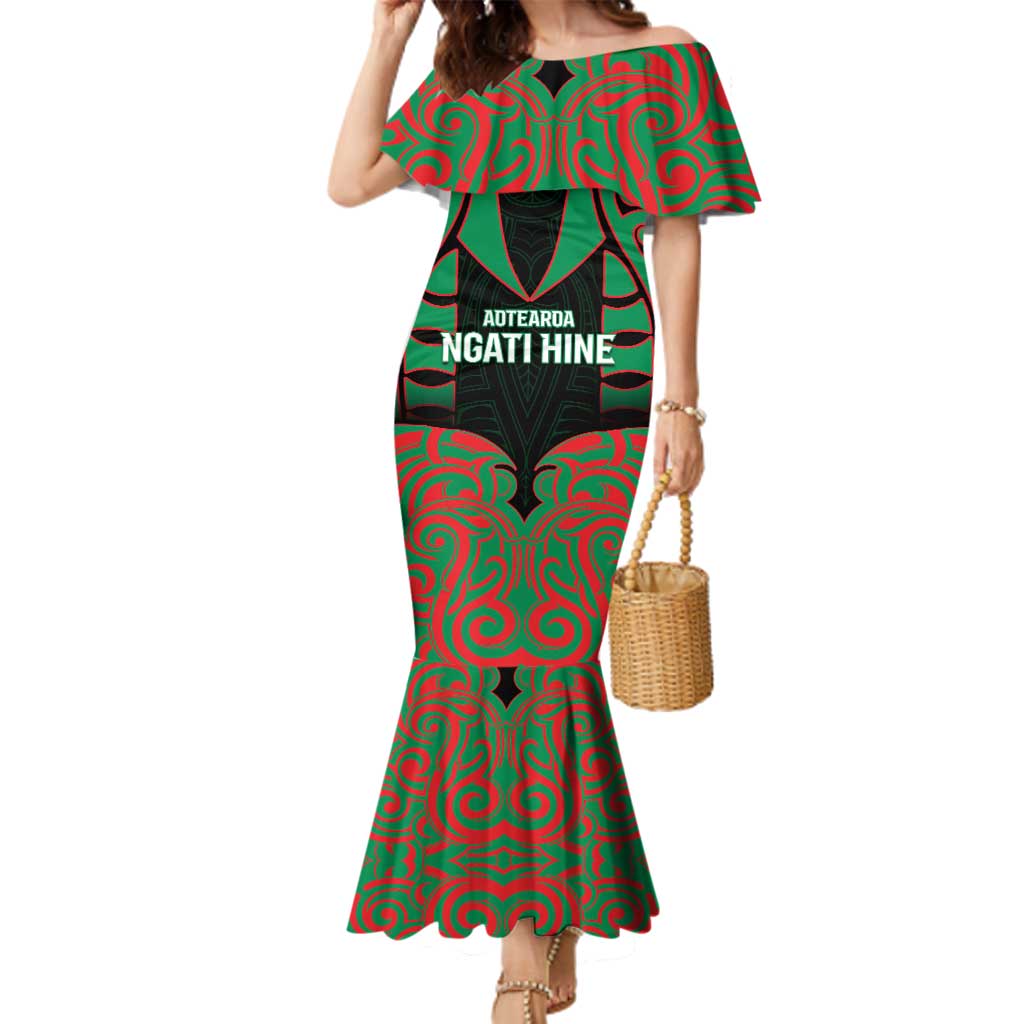 Custom Aotearoa Ngati Hine Family Matching Mermaid Dress and Hawaiian Shirt Maori Pattern New Zealand - Polynesian Pride